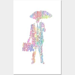 Businessman Work Silhouette Shape Text Word Cloud Posters and Art